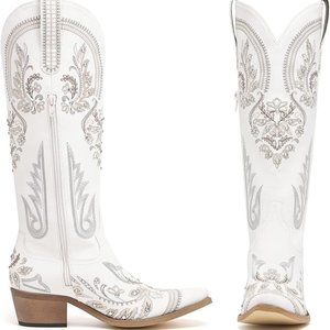 White rhinestone cowgirl boots